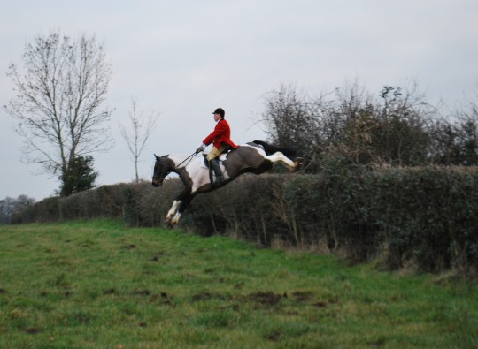 Nicky and Fred clear an Ardboe hedge in style